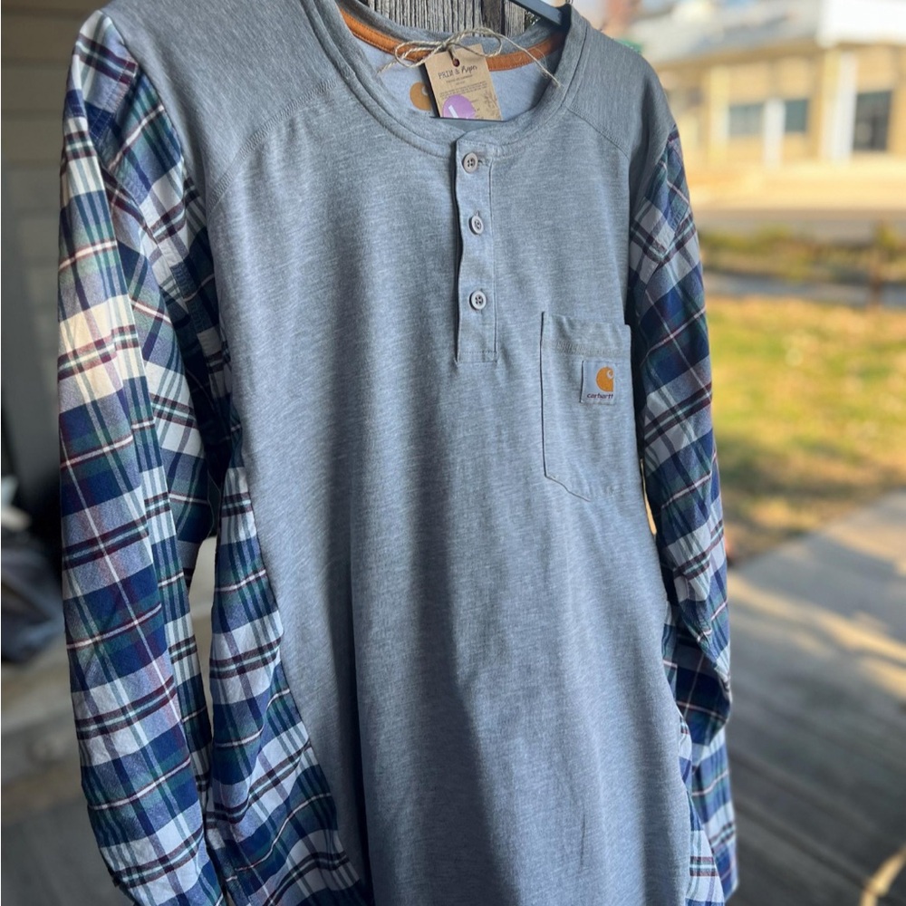 Custom one of a kind Carhartt flannel Gray
